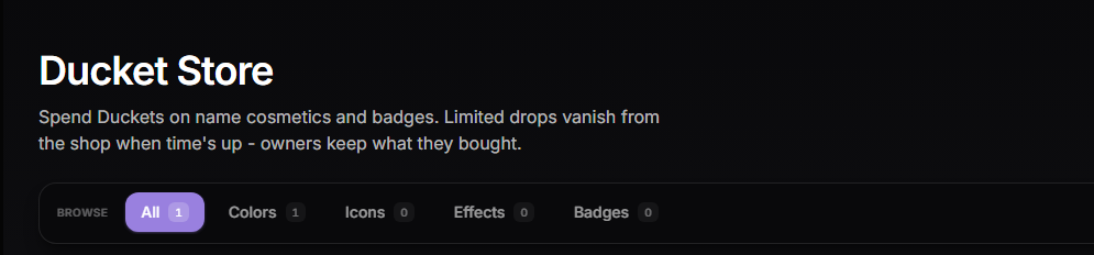 The Duckets Shop is open
